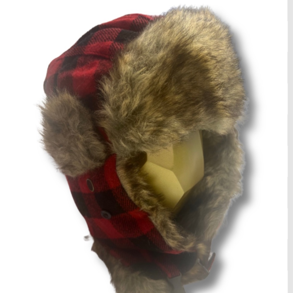 Red Black Plaid Bomber Hat